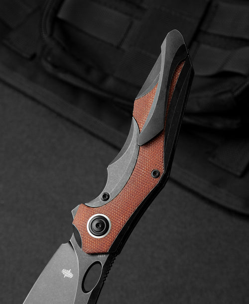 Bestech Nogard BT2105E M390 Blade Titanium+Natural Canvas Micarta Inlay Handle Frame Lock Folding Knife