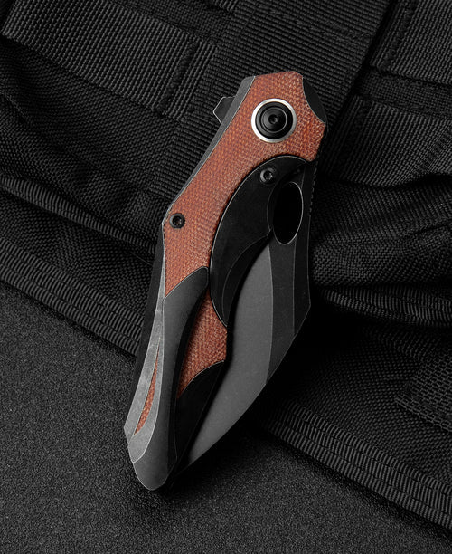 Bestech Nogard BT2105E M390 Blade Titanium+Natural Canvas Micarta Inlay Handle Frame Lock Folding Knife
