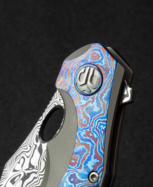 Bestech Nogard BT2105G Damascus Blade Titanium+Timascus Inlay Handle Frame Lock Folding Knife