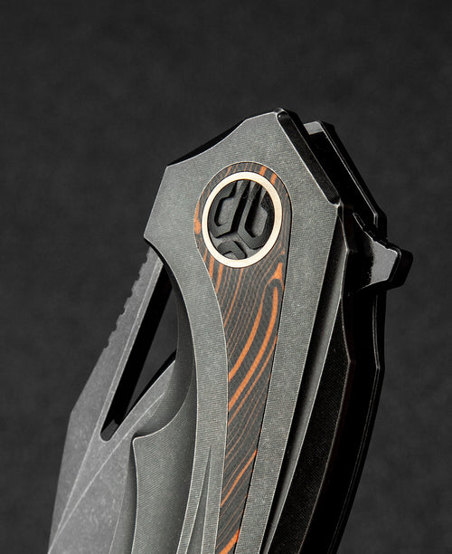 Bestech Nuke BT2107E M390 Blade Titanium+Black Orange G10 Handle Frame Lock Folding Knife