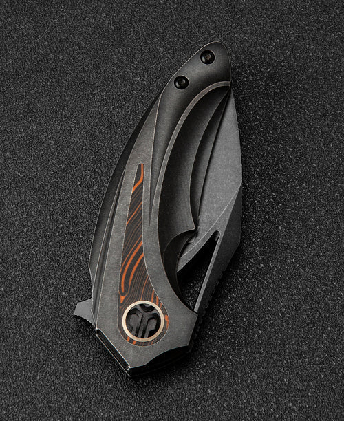 Bestech Nuke BT2107E M390 Blade Titanium+Black Orange G10 Handle Frame Lock Folding Knife