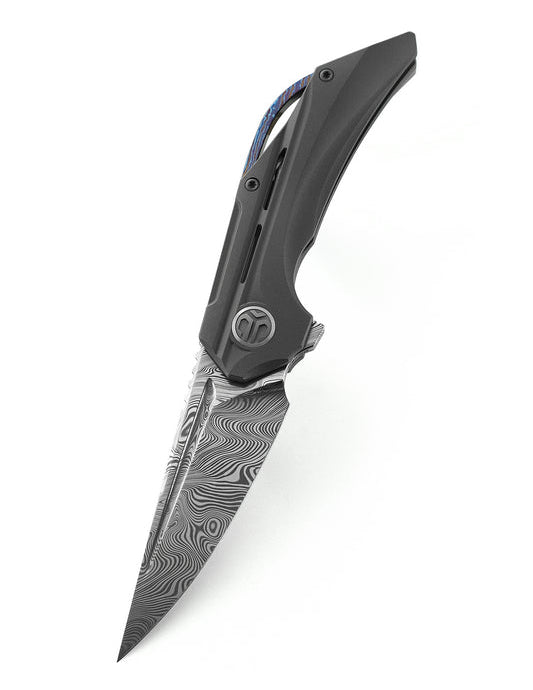 Bestech Vigil BT2201F Damascus Blade Titanium Handle Frame Lock Folding Knife