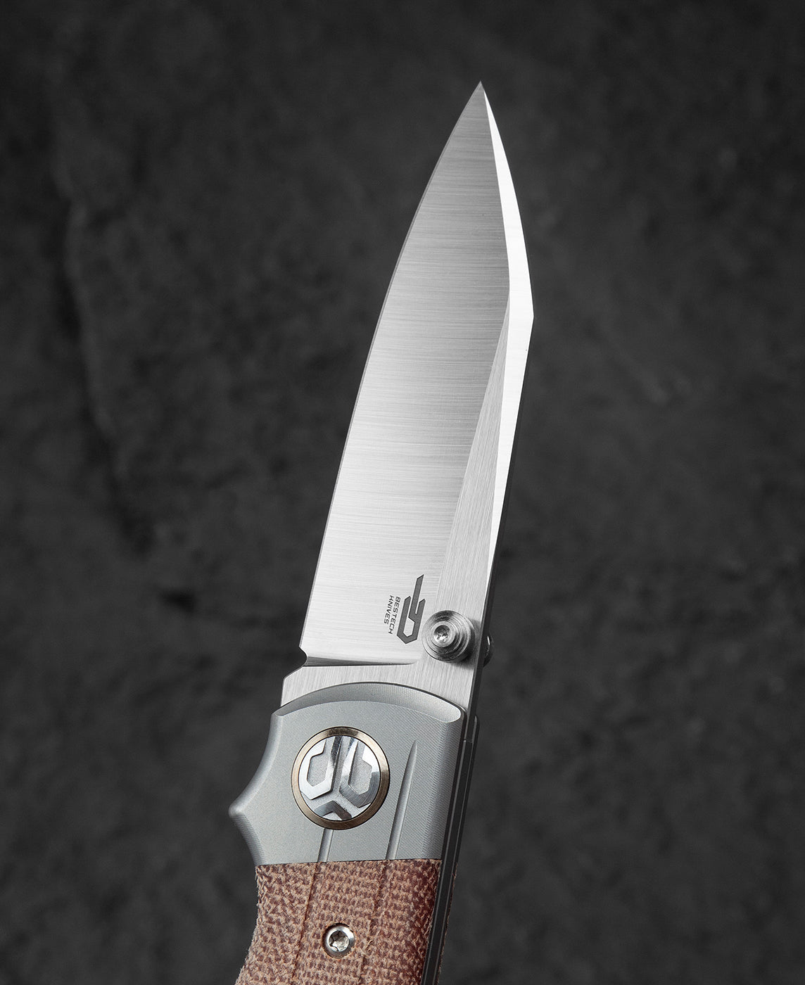 Bestech Tonic BT2204B M390 Blade Titanium+Micarta Inlay Handle Back Lock Folding Knife