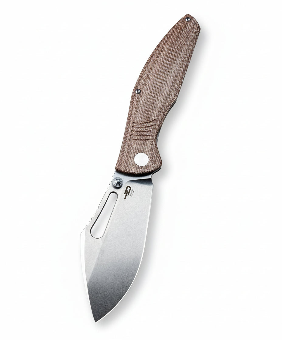 Bestech Lockness BT2205E M390 Blade Canvas Micarta+Titanium Handle Frame Lock Folding Knife