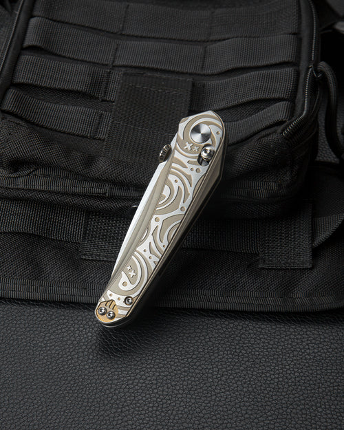 Bestech Mothus BT2206B M390 Blade Titanium Handle Crossbar Lock Folding Knife