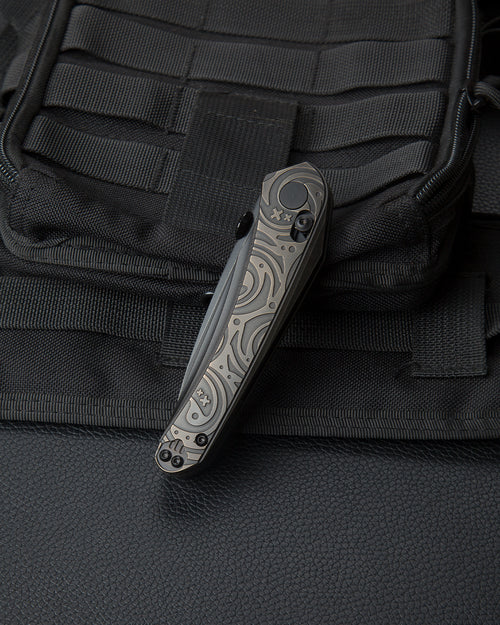 Bestech Mothus BT2206G M390 Blade Titanium Handle Crossbar Lock Folding Knife