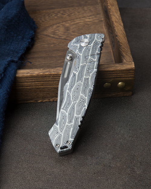 Bestech Keen II BT2301C CPM-S35VN Blade Black white G10+Titanium Handle Frame Lock Folding Knife