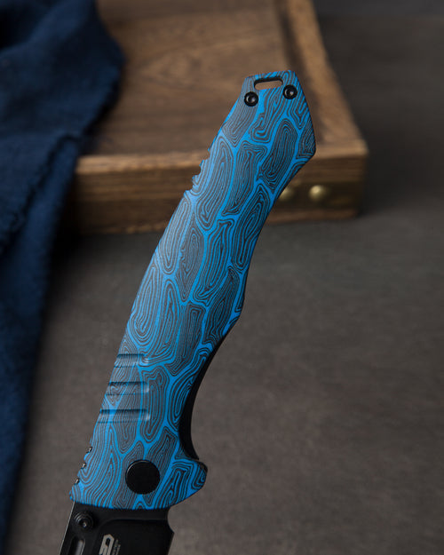 Bestech Keen II BT2301D CPM-S35VN Blade Black blue G10+Titanium Handle Frame Lock Folding Knife