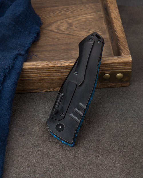 Bestech Keen II BT2301D CPM-S35VN Blade Black blue G10+Titanium Handle Frame Lock Folding Knife
