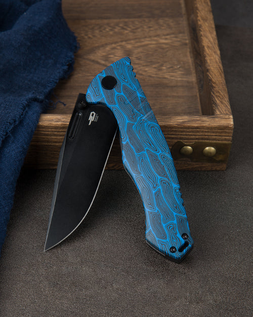 Bestech Keen II BT2301D CPM-S35VN Blade Black blue G10+Titanium Handle Frame Lock Folding Knife