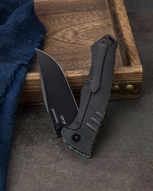 Bestech Keen II BT2301E CPM-S35VN Blade Black Green G10+Titanium Handle Frame Lock Folding Knife