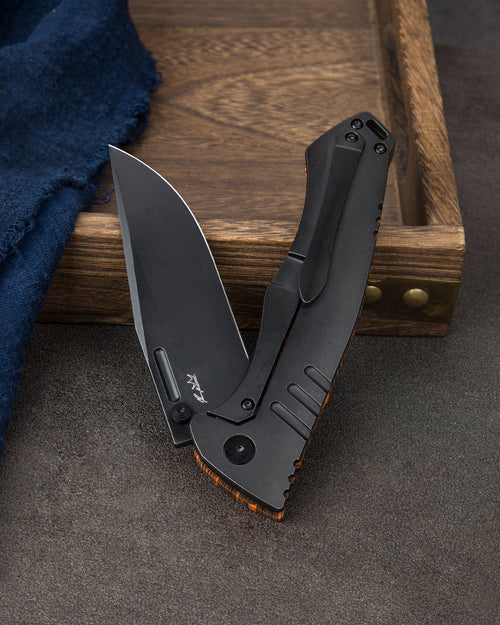 Bestech Keen II BT2301F CPM-S35VN Blade Black orange G10+Titanium Handle Frame Lock Folding Knife