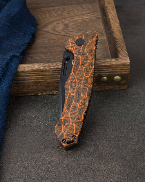 Bestech Keen II BT2301F CPM-S35VN Blade Black orange G10+Titanium Handle Frame Lock Folding Knife