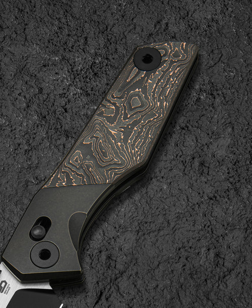 Bestech Cetus BT2304D M390 Blade Titanium+Copper Carbon Fiber Handle Crossbar Lock Folding Knife