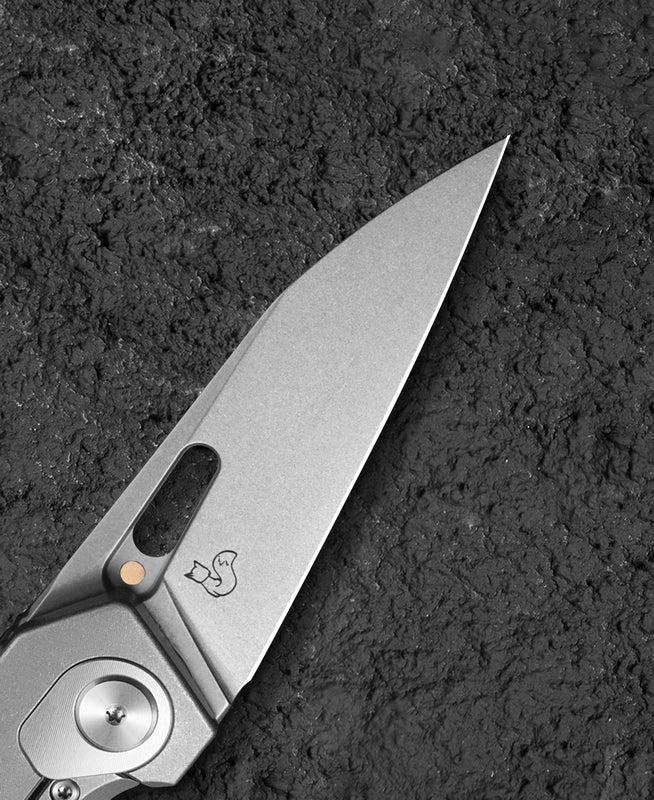 Bestech VK-VOID BT2305B Satin Elmax Blade Titanium+Carbon Fiber Handle Frame Lock Folding Knife