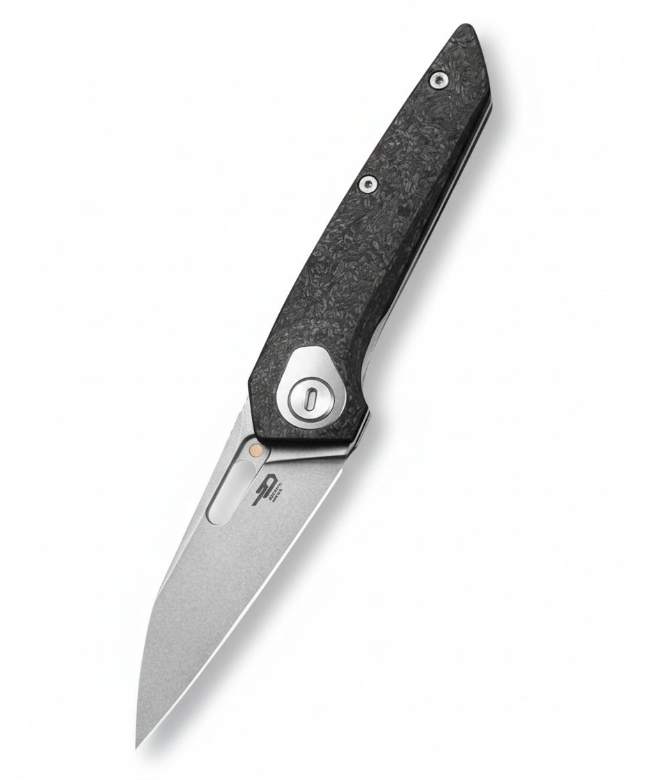 Bestech VK-VOID BT2305B Satin Elmax Blade Titanium+Carbon Fiber Handle Frame Lock Folding Knife