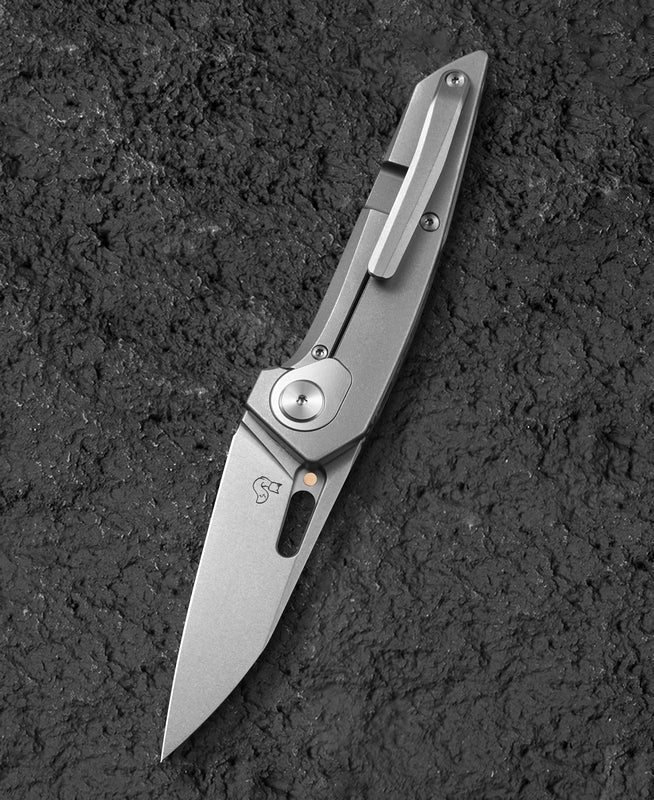 Bestech VK-VOID BT2305B Satin Elmax Blade Titanium+Carbon Fiber Handle Frame Lock Folding Knife