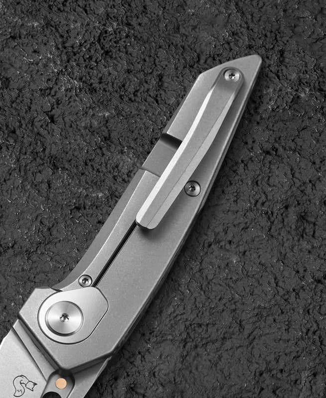 Bestech VK-VOID BT2305B Satin Elmax Blade Titanium+Carbon Fiber Handle Frame Lock Folding Knife