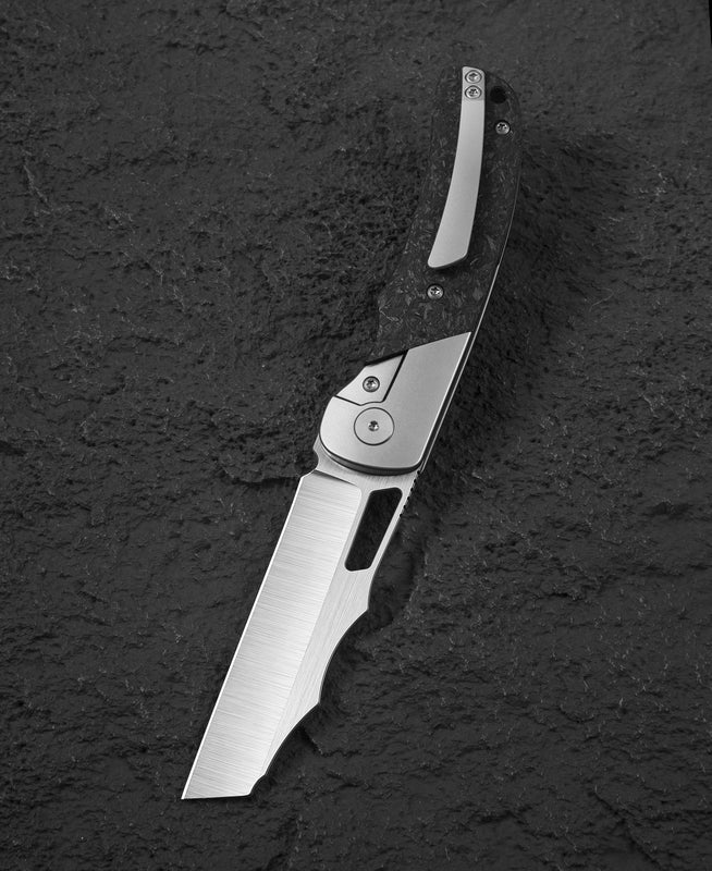 Bestech SYN BT2306A Elmax Blade Titanium+Carbon Fiber Handle Frame Lock Folding Knife