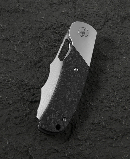 Bestech SYN BT2306A Elmax Blade Titanium+Carbon Fiber Handle Frame Lock Folding Knife