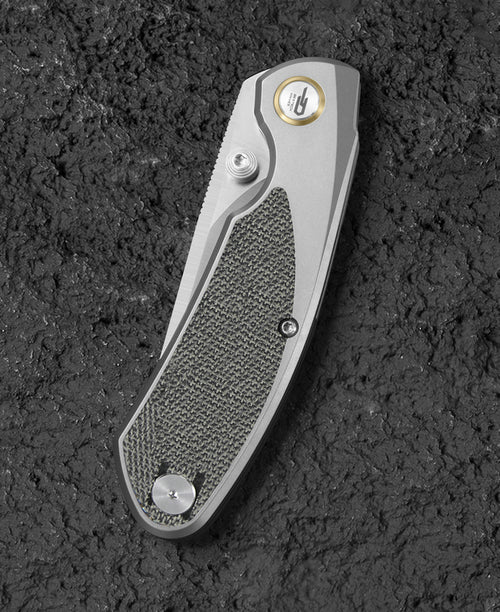 Bestech Lito BT2307A M390 Blade Titanium+Black Canvas Micarta Inlay Handle Frame Lock Folding Knife