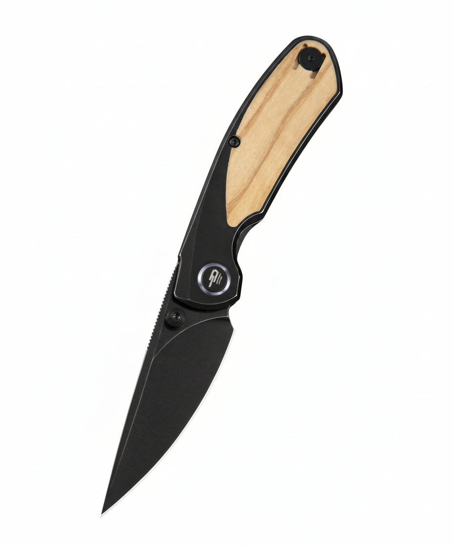 Bestech Lito BT2307C M390 Blade Titanium+Olive Canvas Micarta Inlay Handle Frame Lock Folding Knife
