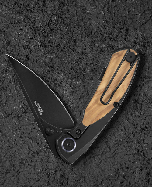 Bestech Lito BT2307C M390 Blade Titanium+Olive Canvas Micarta Inlay Handle Frame Lock Folding Knife