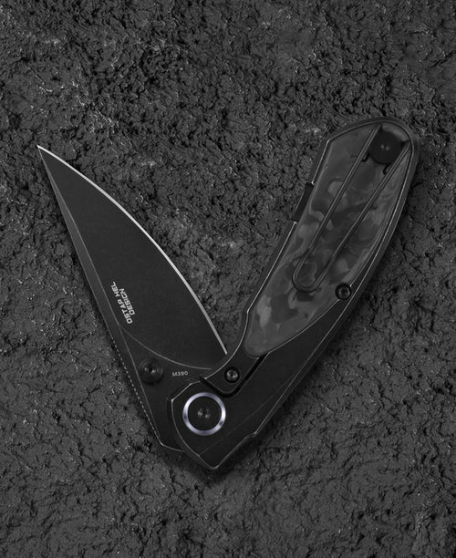 Bestech Lito BT2307D M390 Blade Titanium+Carbon Fiber Inlay Handle Frame Lock Folding Knife