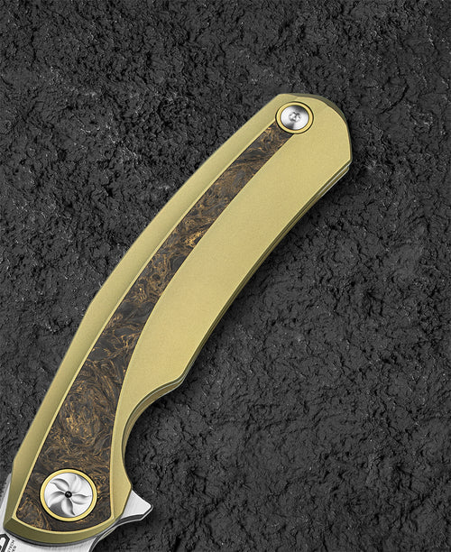 Bestech Sambac BT2402A MagnaCut Blade Titanium+Fat Carbon Fiber Handle Frame Lock Folding Knife