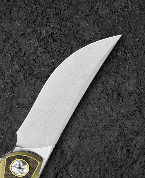 Bestech Sambac BT2402A MagnaCut Blade Titanium+Fat Carbon Fiber Handle Frame Lock Folding Knife
