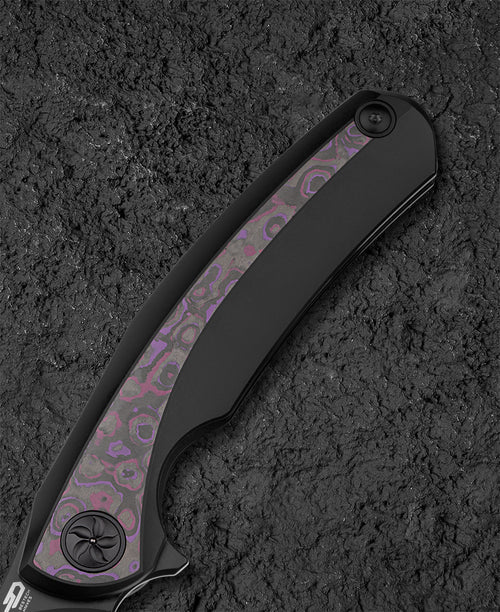 Bestech Sambac BT2402B MagnaCut Blade Titanium+Fat Carbon Fiber Handle Frame Lock Folding Knife