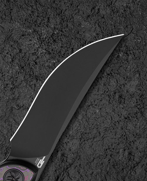 Bestech Sambac BT2402B MagnaCut Blade Titanium+Fat Carbon Fiber Handle Frame Lock Folding Knife