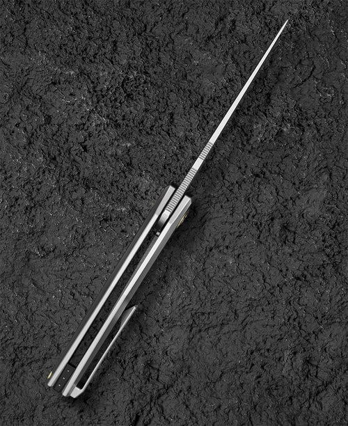 Bestech Sambac BT2402C MagnaCut Blade Titanium+Fat Carbon Fiber Handle Frame Lock Folding Knife