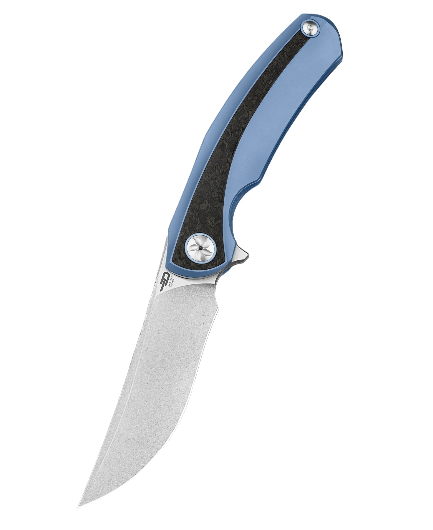 Bestech Sambac BT2402D MagnaCut Blade Titanium+Fat Carbon Fiber Handle Frame Lock Folding Knife