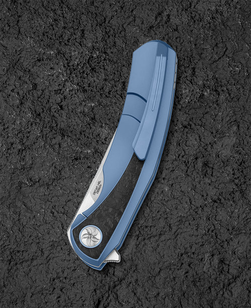 Bestech Sambac BT2402D MagnaCut Blade Titanium+Fat Carbon Fiber Handle Frame Lock Folding Knife