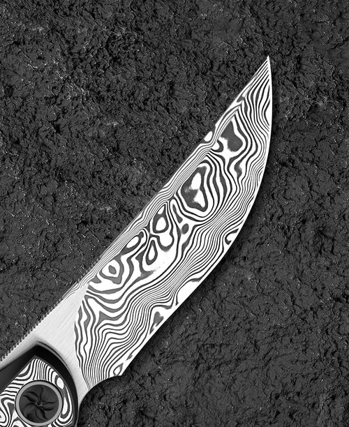 Bestech Sambac BT2402E Damascus Blade Titanium+Damascus Handle Frame Lock Folding Knife