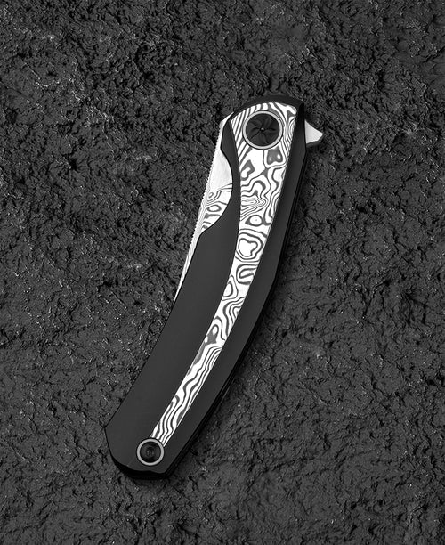 Bestech Sambac BT2402E Damascus Blade Titanium+Damascus Handle Frame Lock Folding Knife
