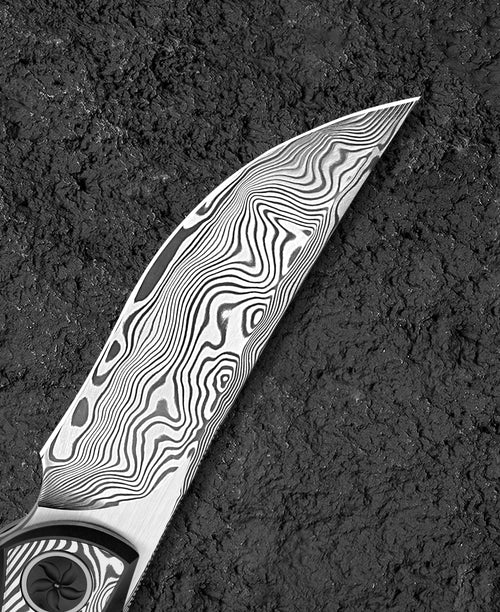 Bestech Sambac BT2402E Damascus Blade Titanium+Damascus Handle Frame Lock Folding Knife