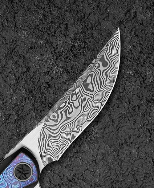 Bestech Sambac BT2402F Damascus Blade Titanium+Timascus Handle Frame Lock Folding Knife