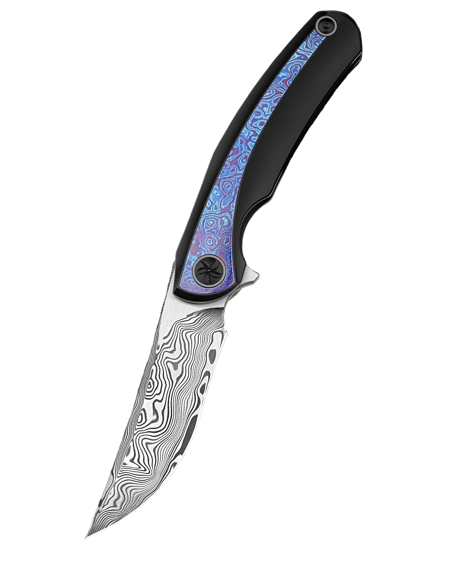 Bestech Sambac BT2402F Damascus Blade Titanium+Timascus Handle Frame Lock Folding Knife