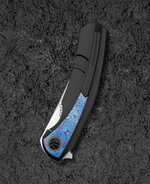 Bestech Sambac BT2402F Damascus Blade Titanium+Timascus Handle Frame Lock Folding Knife
