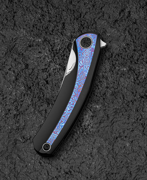 Bestech Sambac BT2402F Damascus Blade Titanium+Timascus Handle Frame Lock Folding Knife