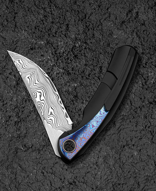 Bestech Sambac BT2402F Damascus Blade Titanium+Timascus Handle Frame Lock Folding Knife