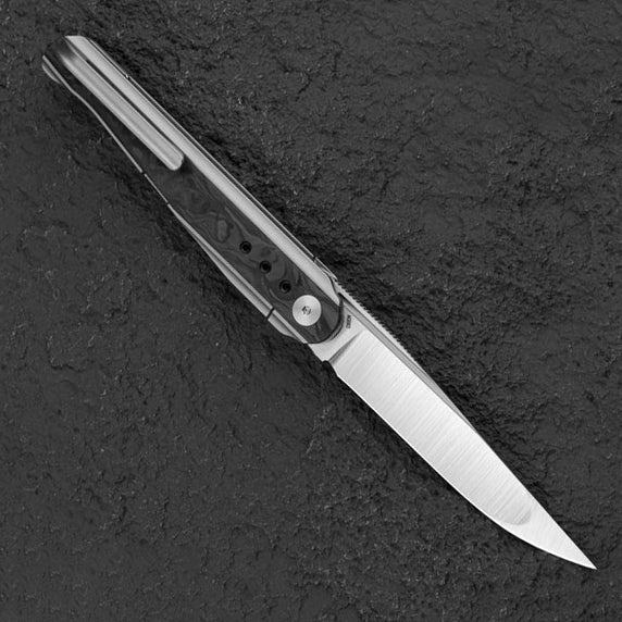 Bestech Knives Spear Phisher BT2405A M390 Blade Titanium+Marble Carbon Fiber Handle Edc Folding Knife