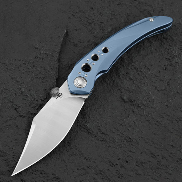 Bestech Razon BT2406A Magnacut Blade Blue Titanium Handle Folding Knife