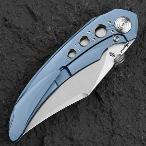 Bestech Razon BT2406A Magnacut Blade Blue Titanium Handle Folding Knife