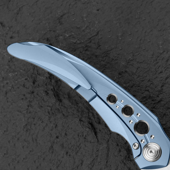 Bestech Razon BT2406A Magnacut Blade Blue Titanium Handle Folding Knife