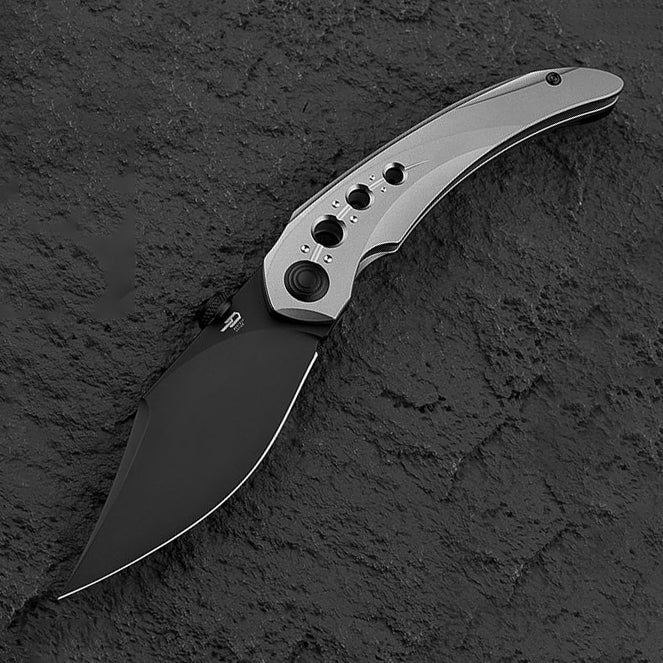 Bestech Razon BT2406C Black Magnacut Grey Black Titanium Handle Folding Knife