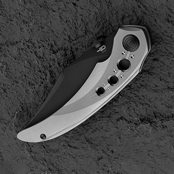Bestech Razon BT2406C Black Magnacut Grey Black Titanium Handle Folding Knife