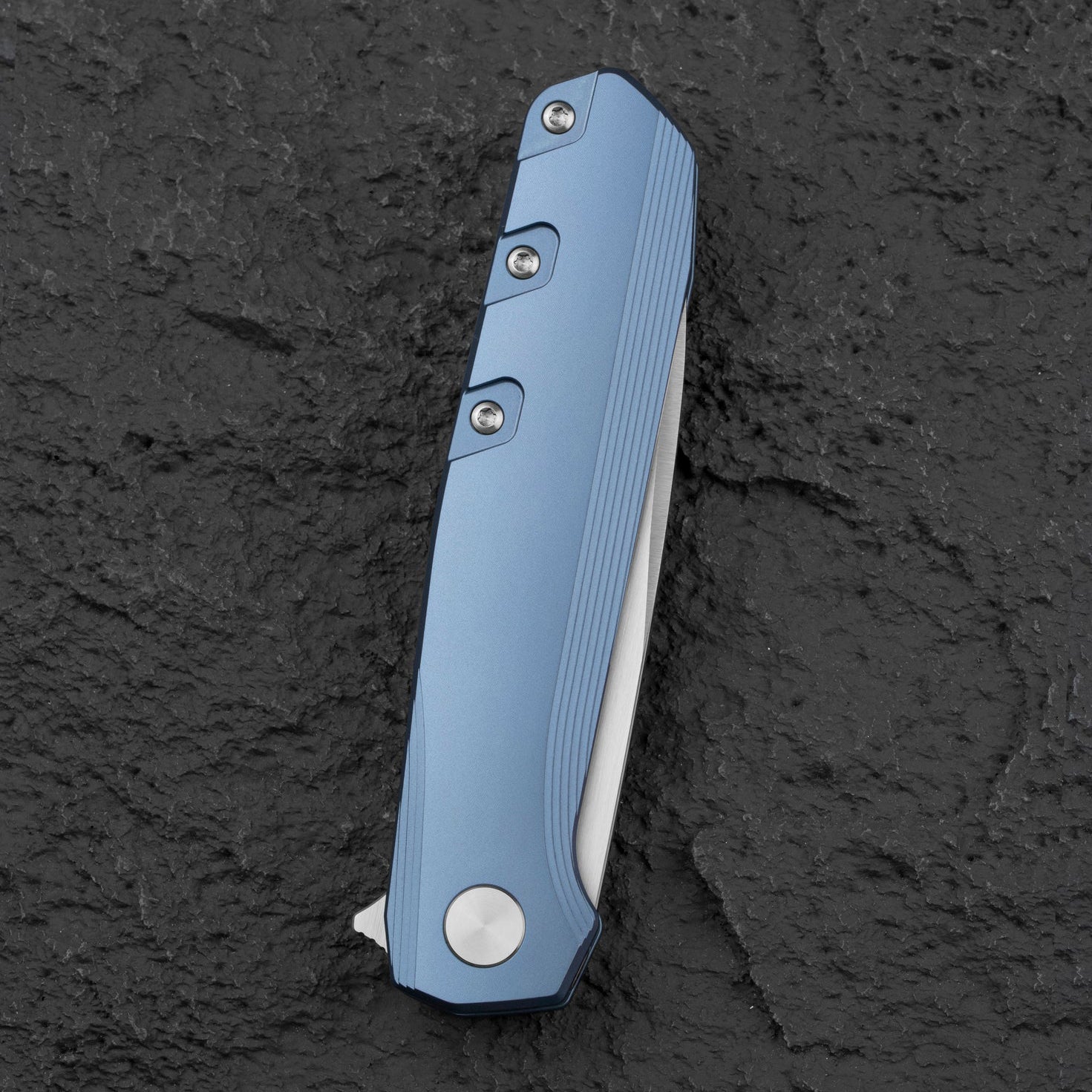 Bestech Knives 9 BT2408C Satin M390 Blade Blue Titanium Handle Edc Folding Knife